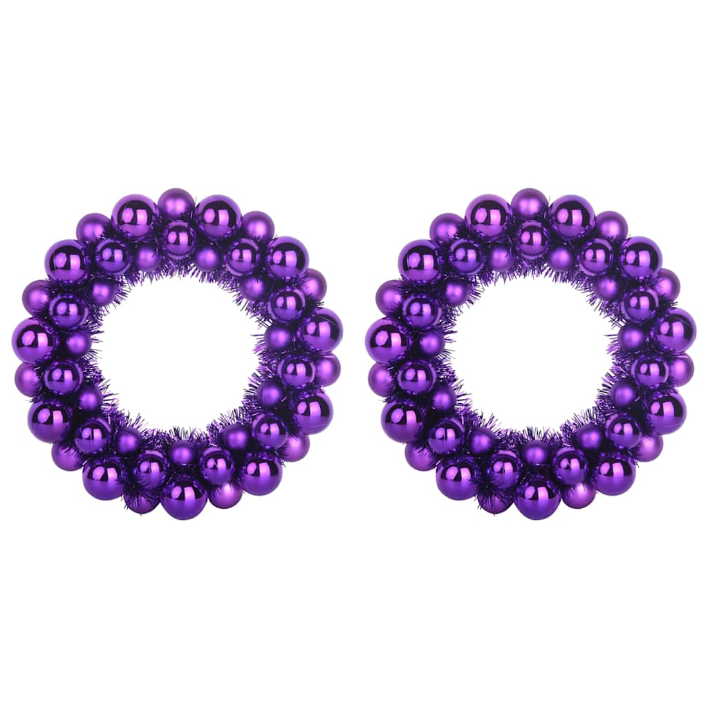 Weihnachtsballkränze 2 pcs Lila 33 x 33 x 7 cm Polystyrol