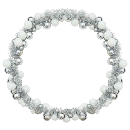 Weihnachtskugelgirlande Weiß und Silber 186 cm Polystyrol