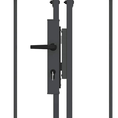 Gartentor mit gewölbtem Oberteil Grau 4 x 1,25 m Stahl