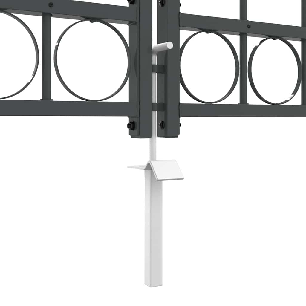 Gartentor mit gewölbtem Oberteil Grau 4 x 1,25 m Stahl