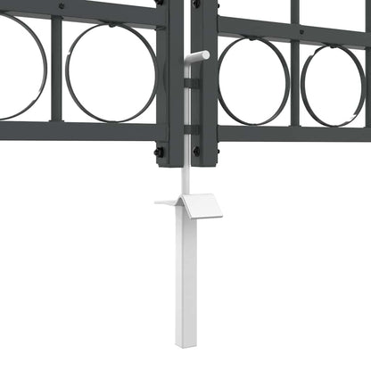 Gartentor mit gewölbtem Oberteil Grau 4 x 1,25 m Stahl