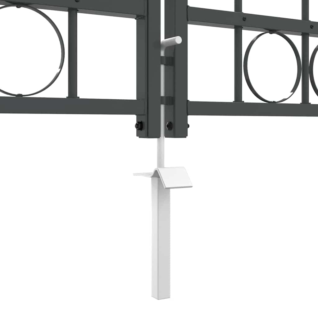 Gartentor mit gewölbtem Oberteil Grau 500 x 75 cm Stahl