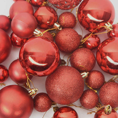 Weihnachtskugel-Set mit 300 LEDs 120 pcs Rot Kunststoff