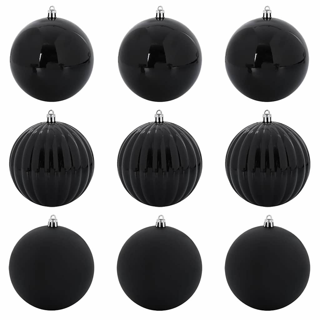 Weihnachtsbaum Ornament Set XL 9 pcs Schwarz Kunststoff