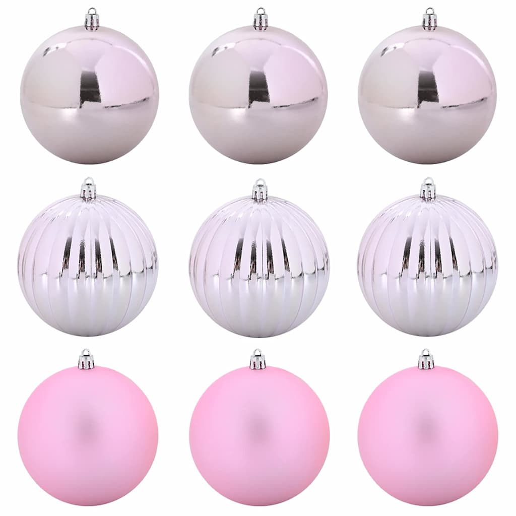 Weihnachtskugelset XL 9 pcs Rosa Kunststoff
