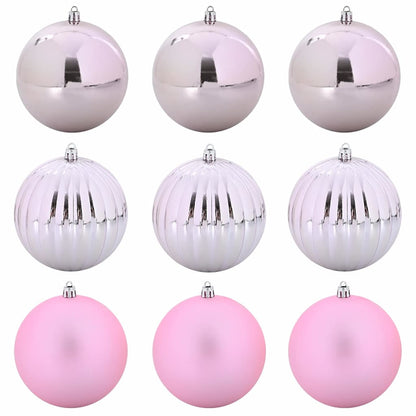 Weihnachtskugelset XL 9 pcs Rosa Kunststoff