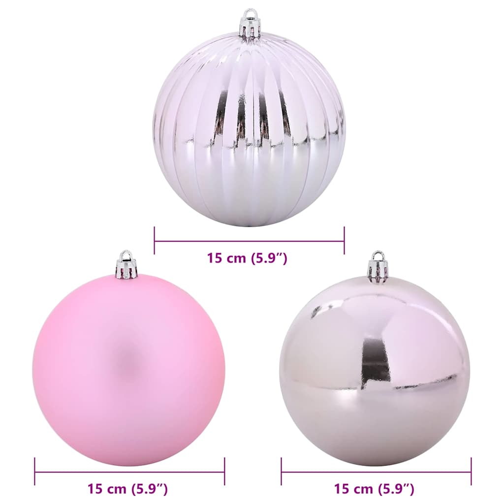 Weihnachtskugelset XL 9 pcs Rosa Kunststoff