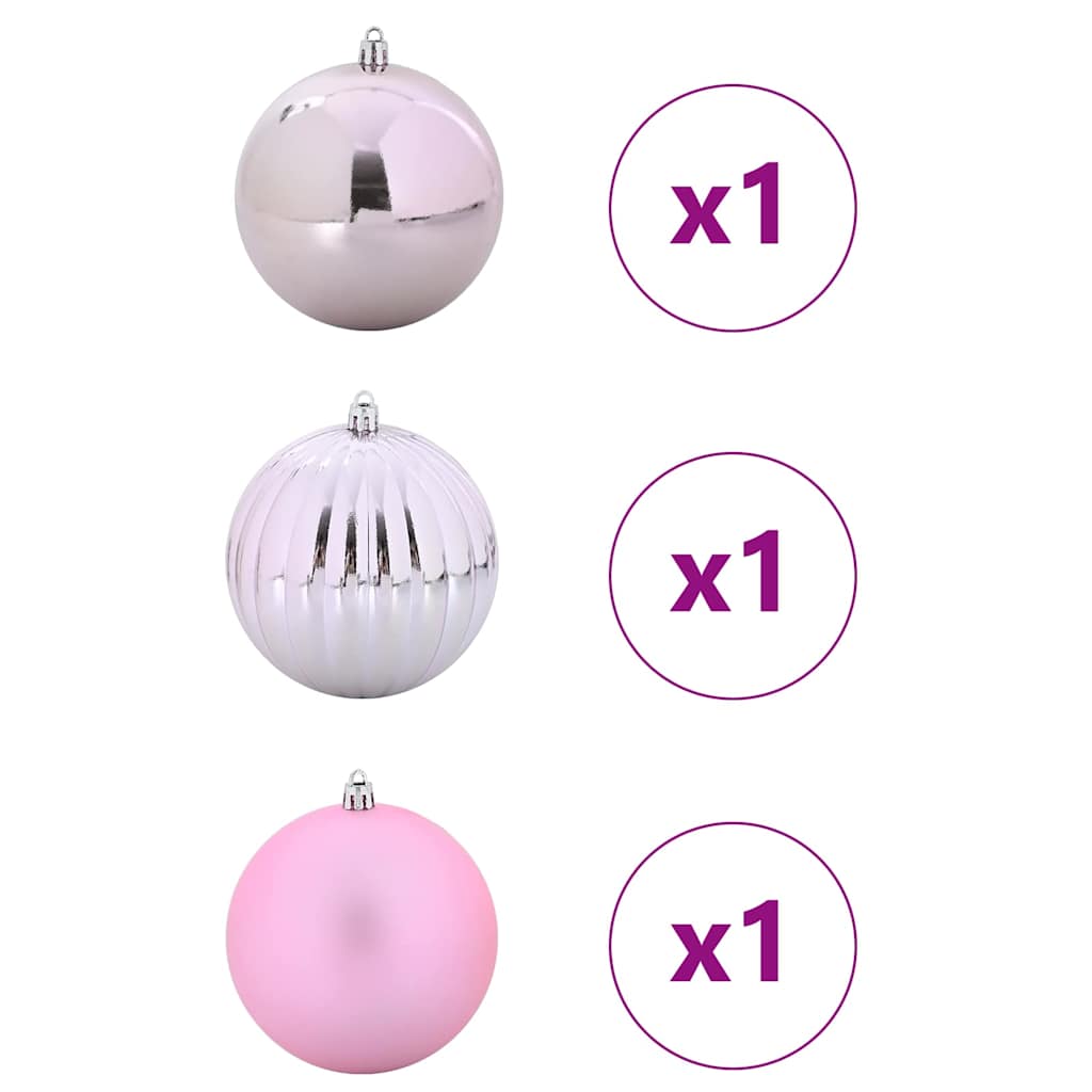 Weihnachtsbaumkugel Set XXL 3 pcs Rosa Kunststoff