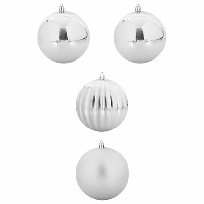 Weihnachtsbaumkugel Set XXL 4 pcs Silber Kunststoff