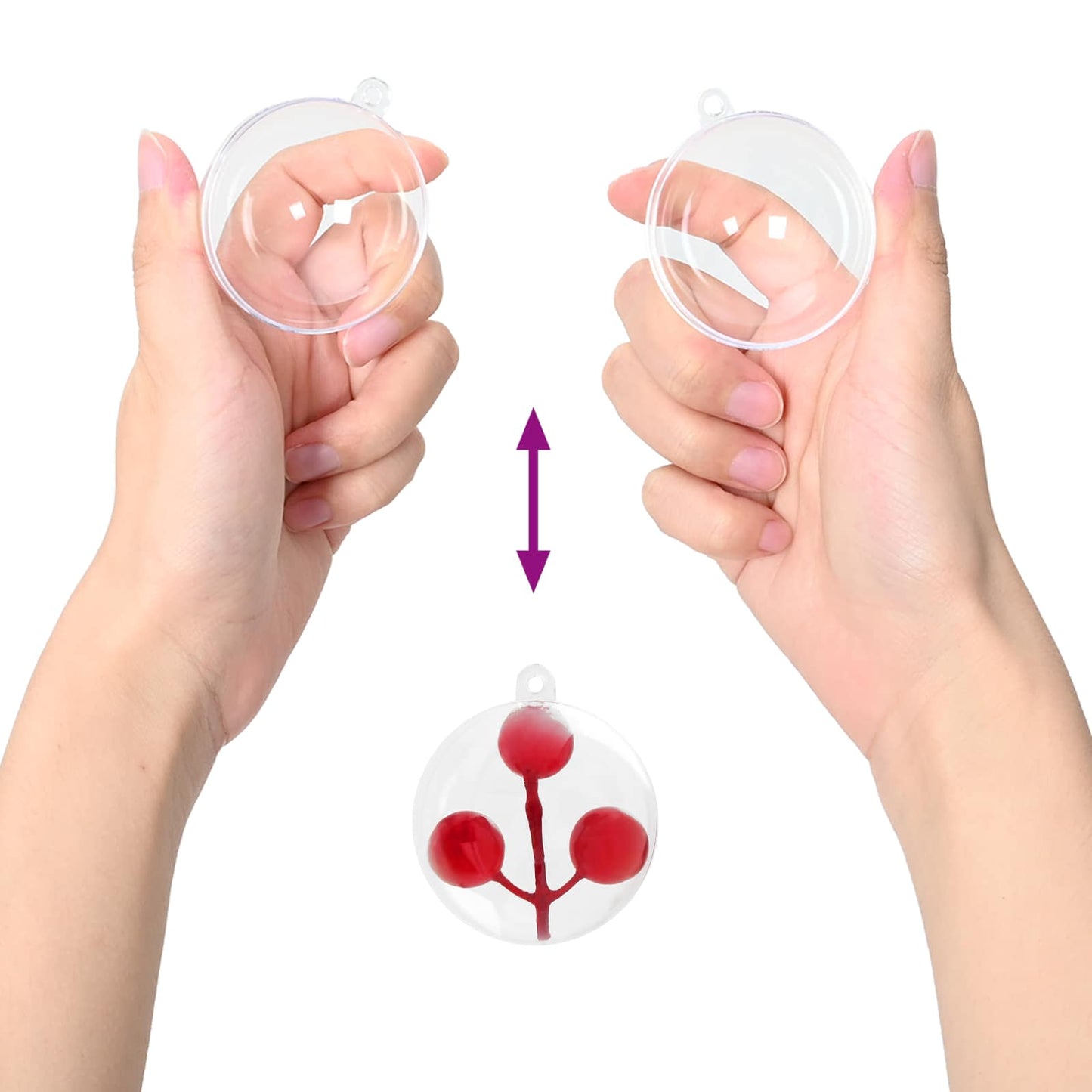 Weihnachtskugel-Set 50 pcs Transparent Ø 5 cm Kunststoff