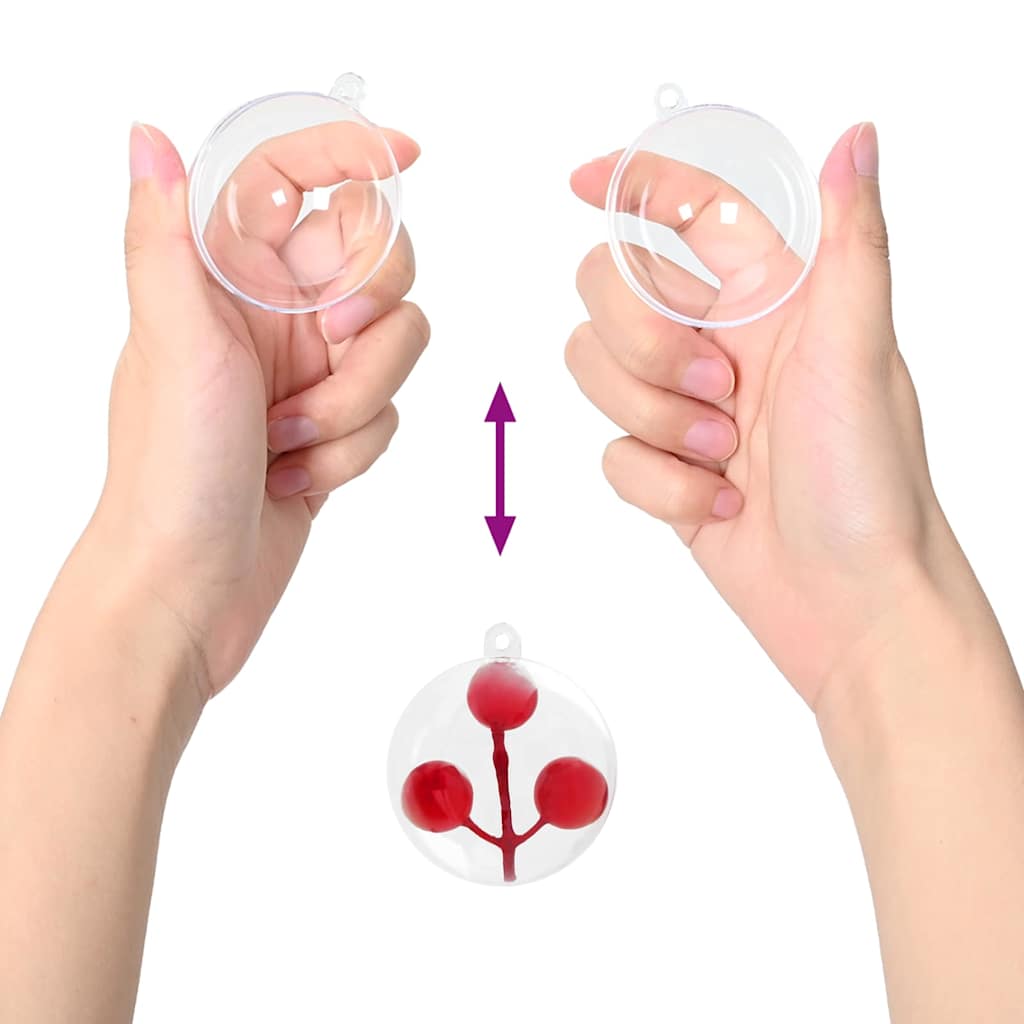 Weihnachtskugel-Set 25 pcs Transparent Ø 8 cm Kunststoff