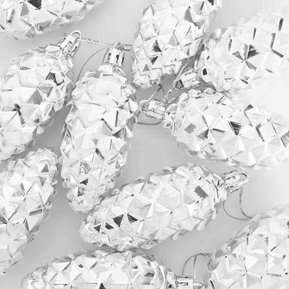 Weihnachts-Tannenzapfen Ball 40 pcs Silber Kunststoff