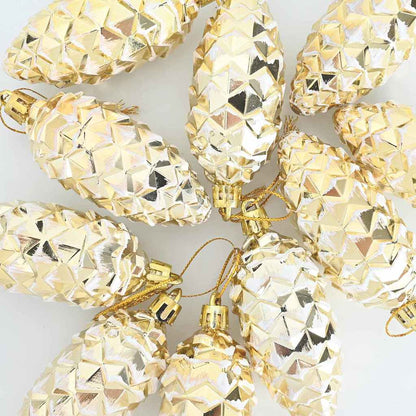 Weihnachts-Tannenzapfen Ball 40 pcs Gold Kunststoff
