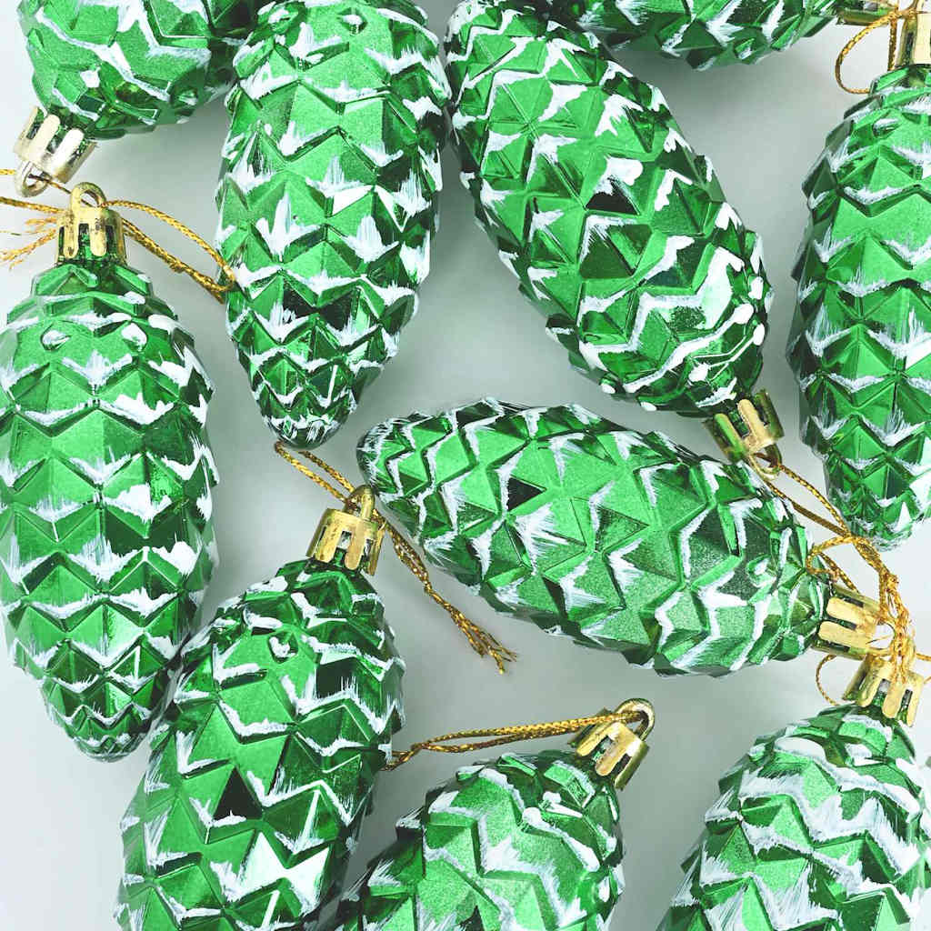 Weihnachts-Tannenzapfen Ball 40 pcs Grün Kunststoff