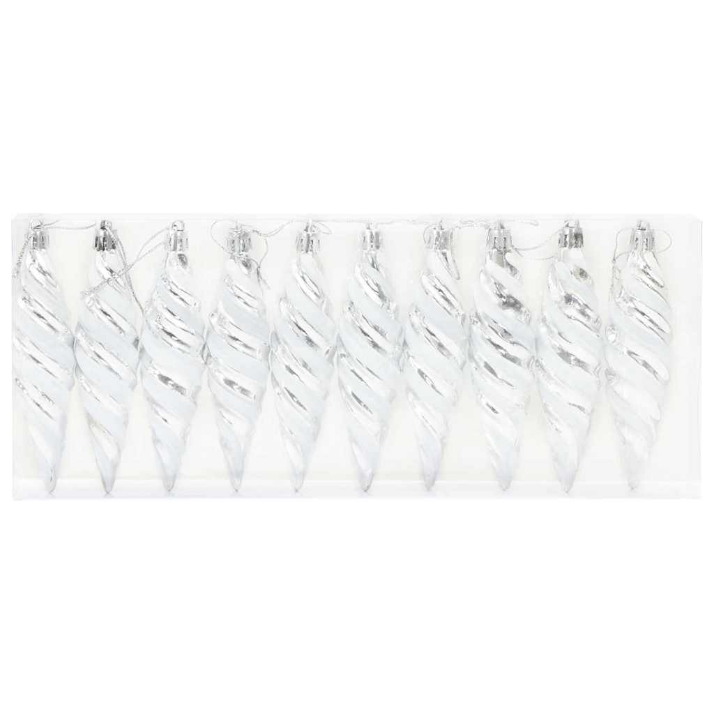 Weihnachtliche Spiralenform Kugel 40 pcs Silber Kunststoff