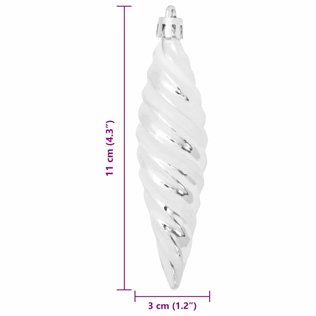 Weihnachtliche Spiralenform Kugel 40 pcs Silber Kunststoff