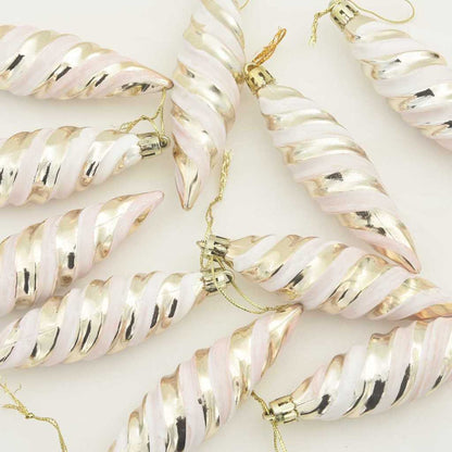 Weihnachtliche Spiralenform Kugel 40 pcs Champagner Kunststoff