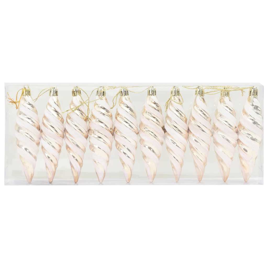 Weihnachtliche Spiralenform Kugel 40 pcs Champagner Kunststoff