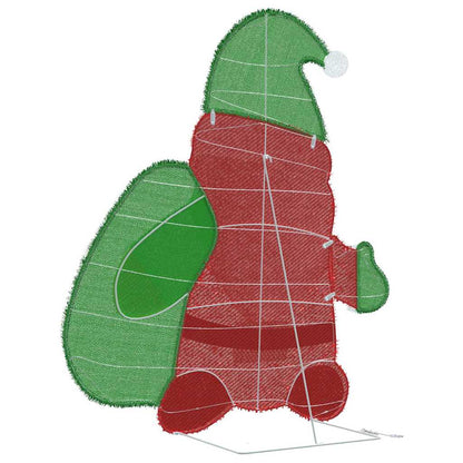 Beleuchteter Weihnachtsmann Warmes Weiß 70 x 62 cm Lamé-Stoff
