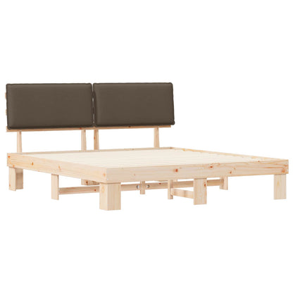 Bettgestell mit gepolstertem Kopfteil Taupe 200 x 200 cm