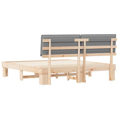 Bettgestell mit gepolstertem Kopfteil Hellgrau 180 x 200 cm