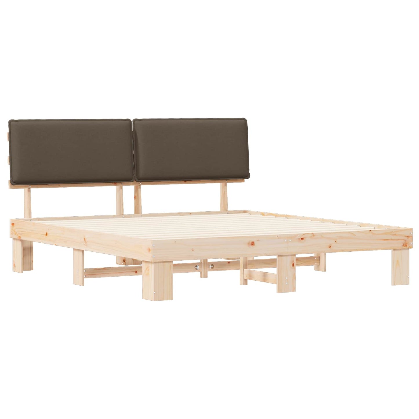 Bettgestell mit gepolstertem Kopfteil Taupe 180 x 200 cm