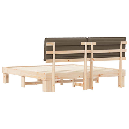 Bettgestell mit gepolstertem Kopfteil Taupe 180 x 200 cm