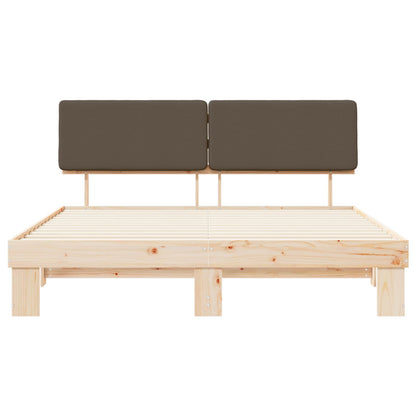Bettgestell mit gepolstertem Kopfteil Taupe 180 x 200 cm