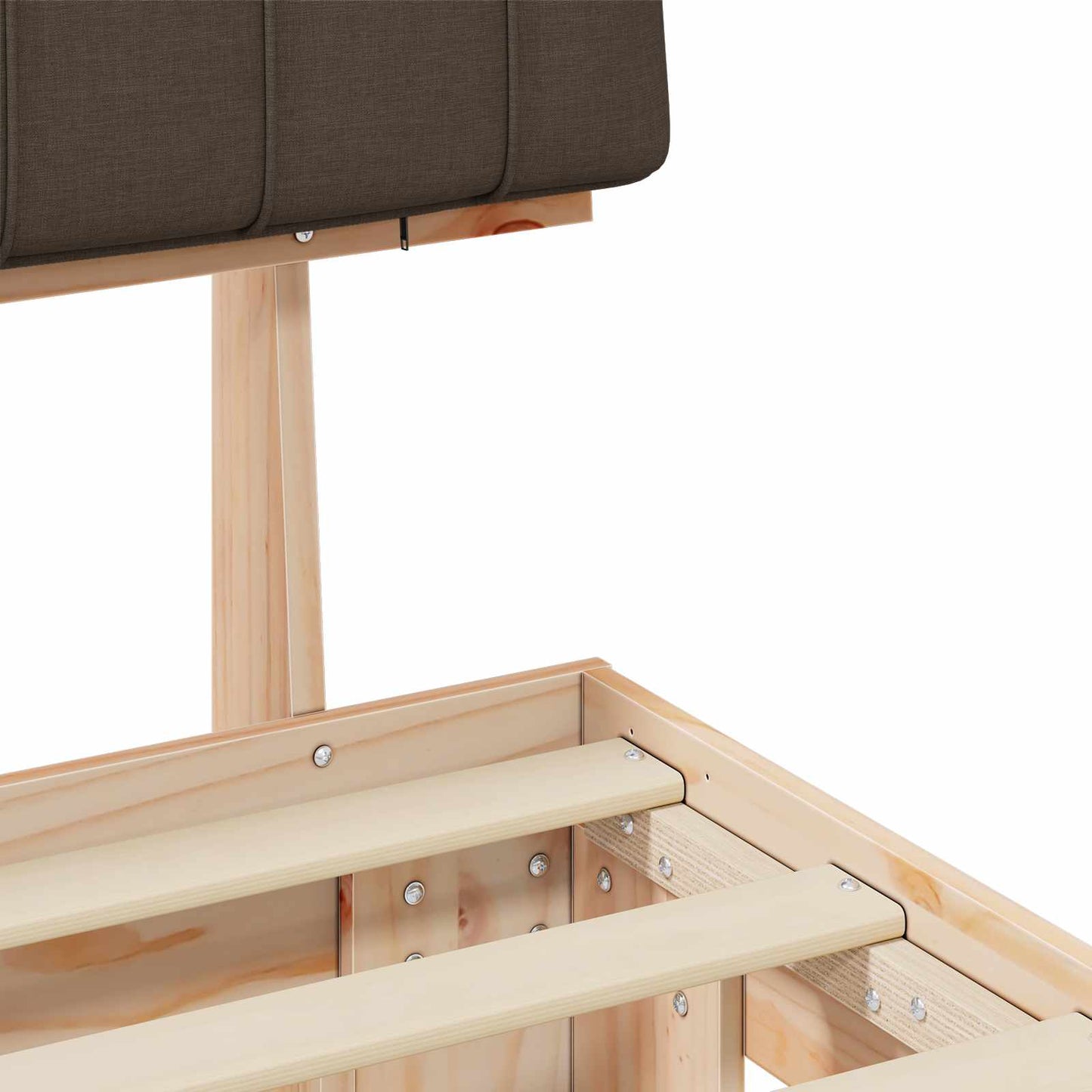 Bettgestell mit gepolstertem Kopfteil Taupe 200 x 200 cm