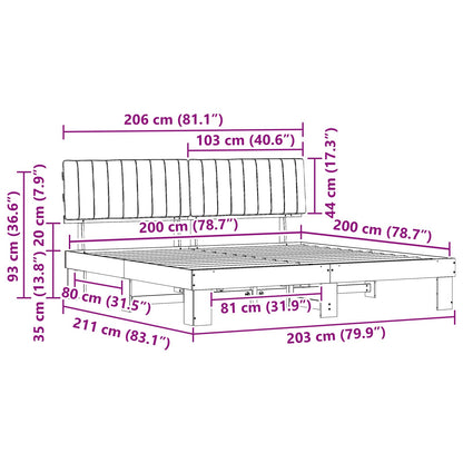 Bettgestell mit gepolstertem Kopfteil Taupe 200 x 200 cm