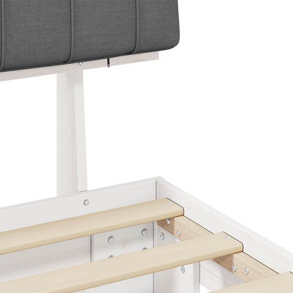 Bettgestell mit gepolstertem Kopfteil Hellgrau 200 x 200 cm