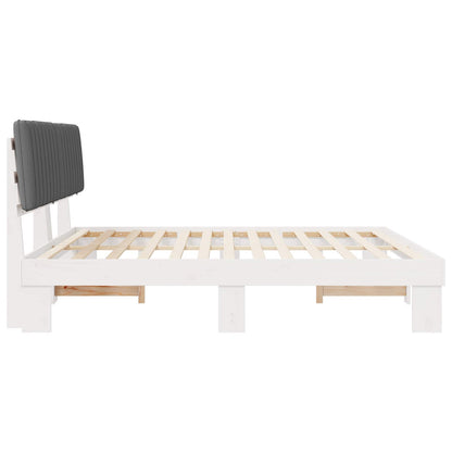 Bettgestell mit gepolstertem Kopfteil Hellgrau 200 x 200 cm