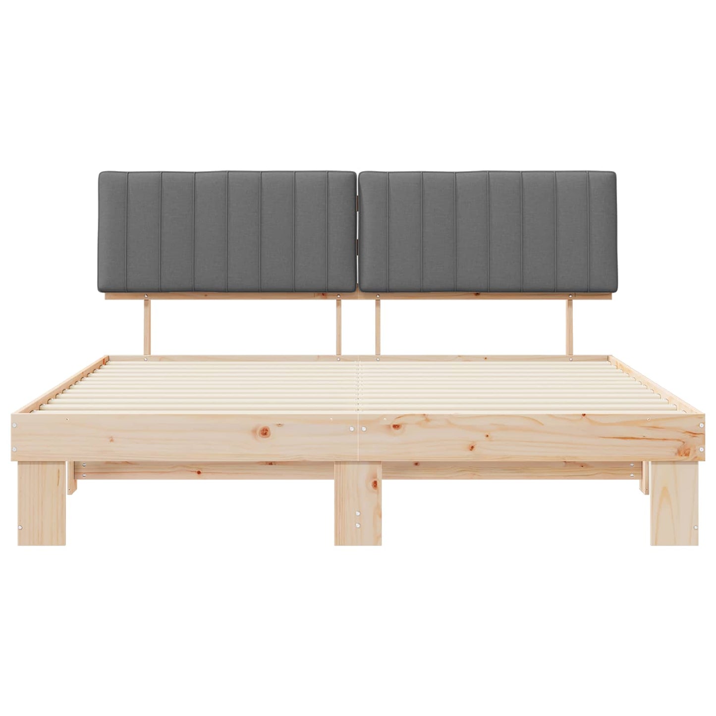 Bettgestell mit gepolstertem Kopfteil Hellgrau 180 x 200 cm