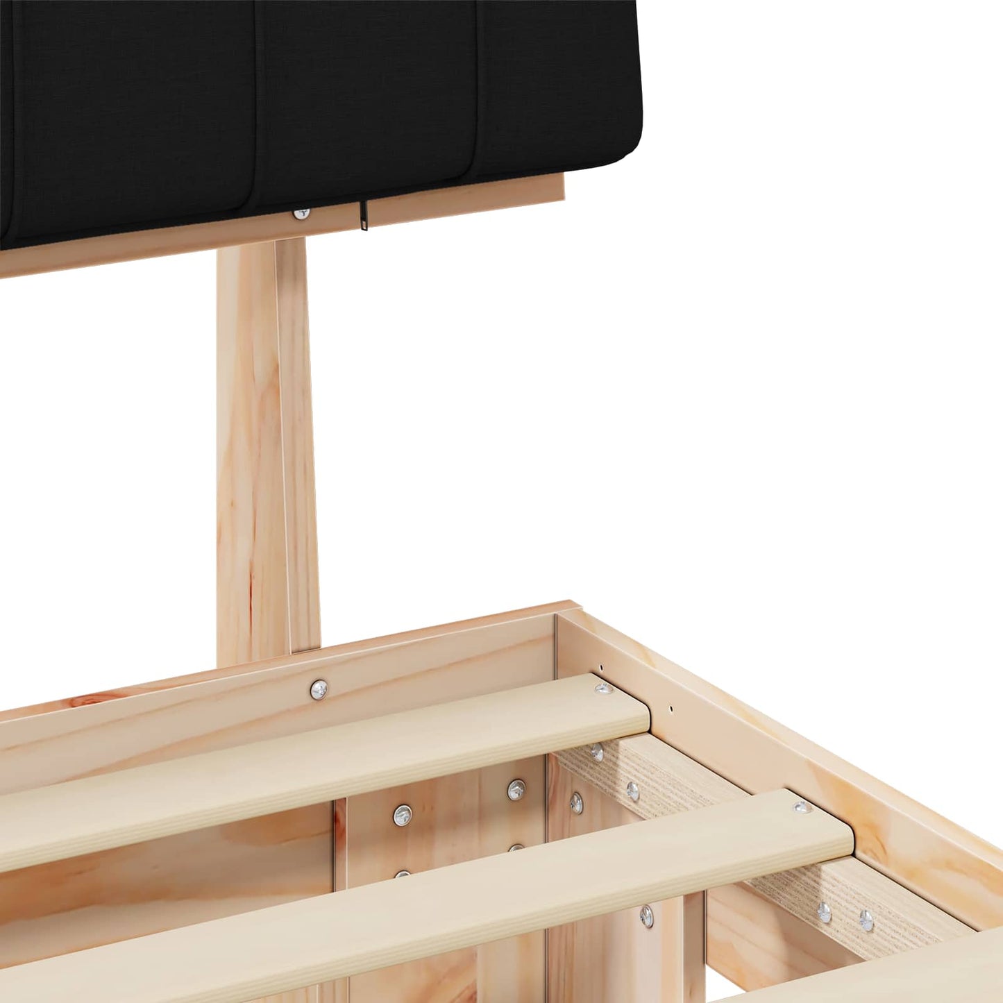 Bettgestell mit gepolstertem Kopfteil Schwarz 180 x 200 cm