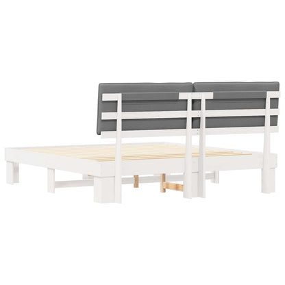 Bettgestell mit gepolstertem Kopfteil Hellgrau 180 x 200 cm