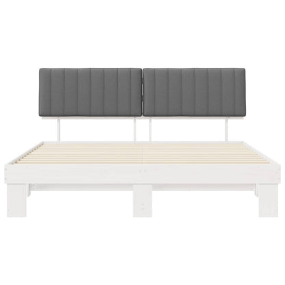 Bettgestell mit gepolstertem Kopfteil Hellgrau 180 x 200 cm