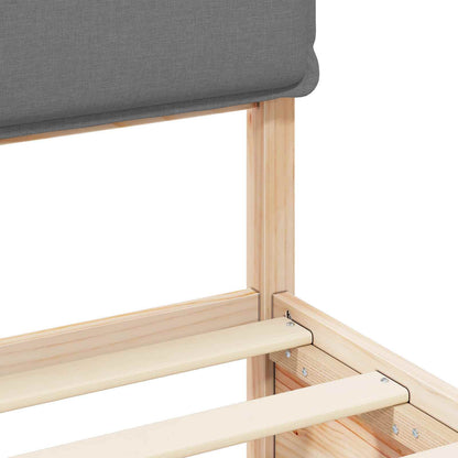 Bettgestell mit gepolstertem Kopfteil Hellgrau 200 x 200 cm