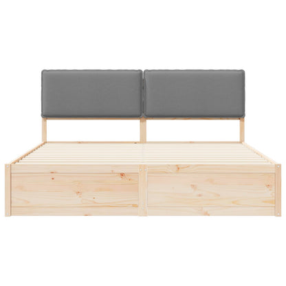 Bettgestell mit gepolstertem Kopfteil Hellgrau 200 x 200 cm