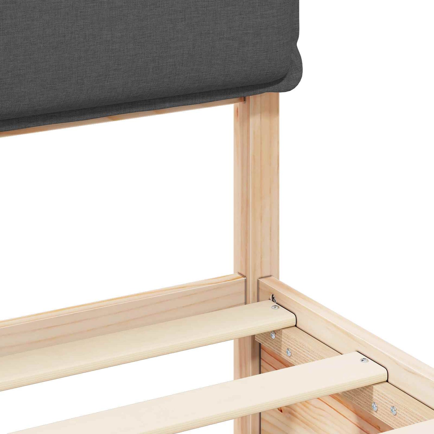 Bettgestell mit gepolstertem Kopfteil Dunkelgrau 200 x 200 cm