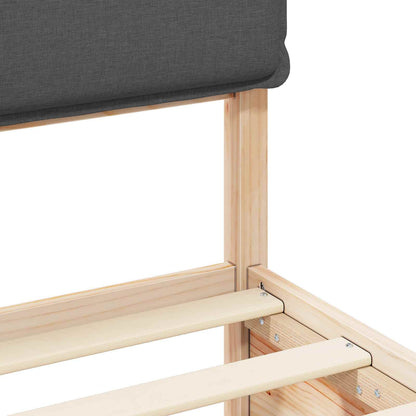 Bettgestell mit gepolstertem Kopfteil Dunkelgrau 200 x 200 cm