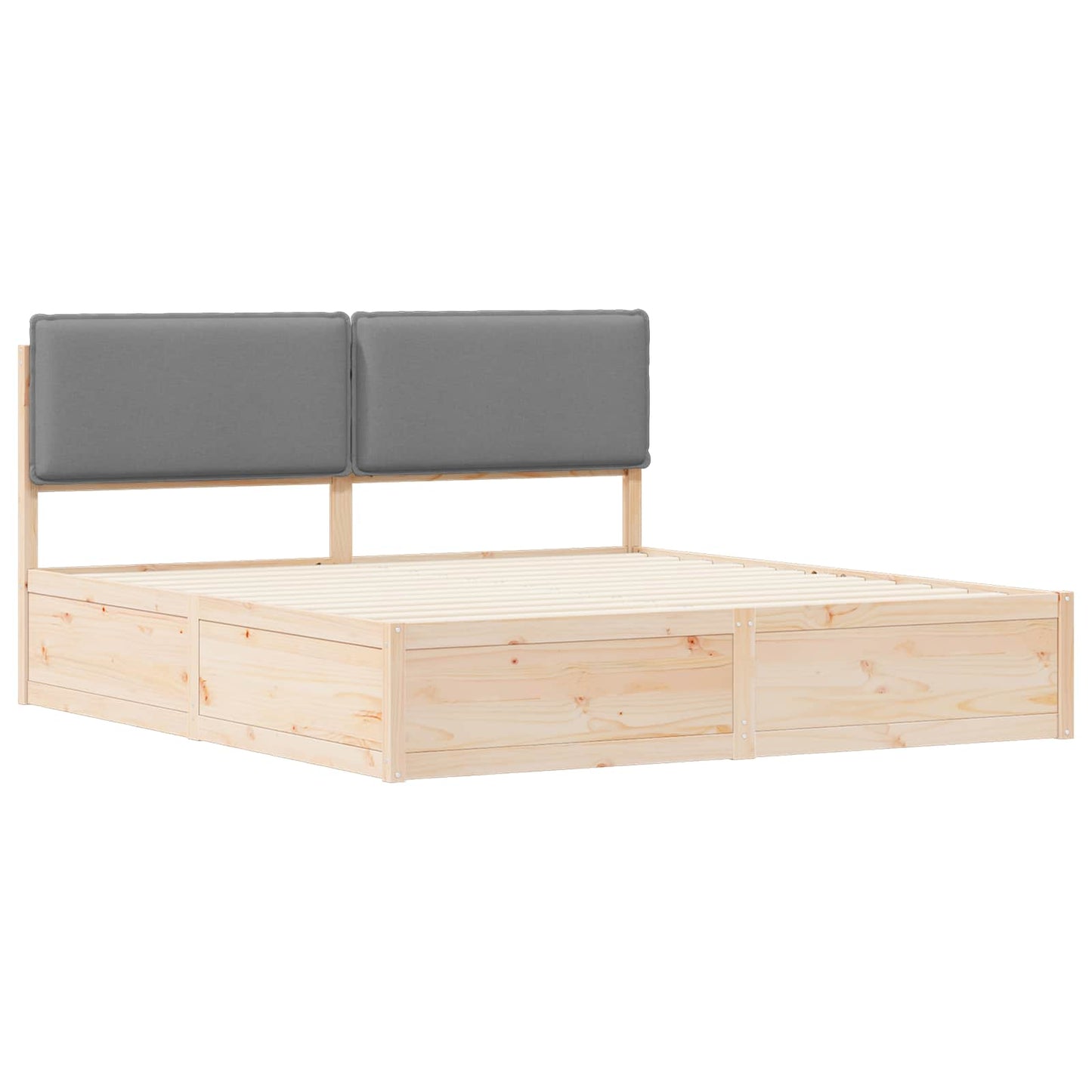 Bettgestell mit gepolstertem Kopfteil Hellgrau 180 x 200 cm