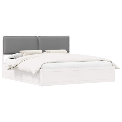 Bettgestell mit gepolstertem Kopfteil Hellgrau 180 x 200 cm