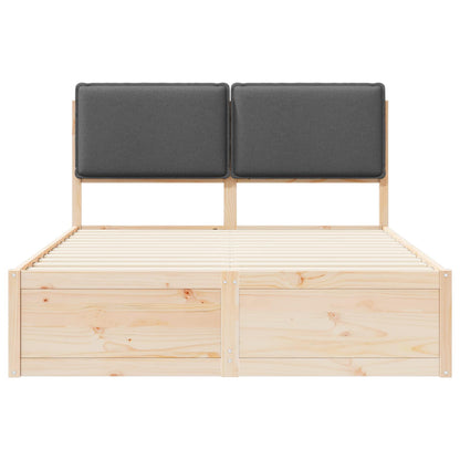 Bettgestell mit gepolstertem Kopfteil Dunkelgrau 160 x 200 cm