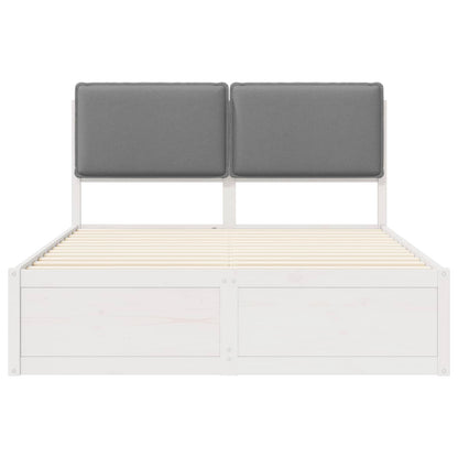 Bettgestell mit gepolstertem Kopfteil Hellgrau 160 x 200 cm