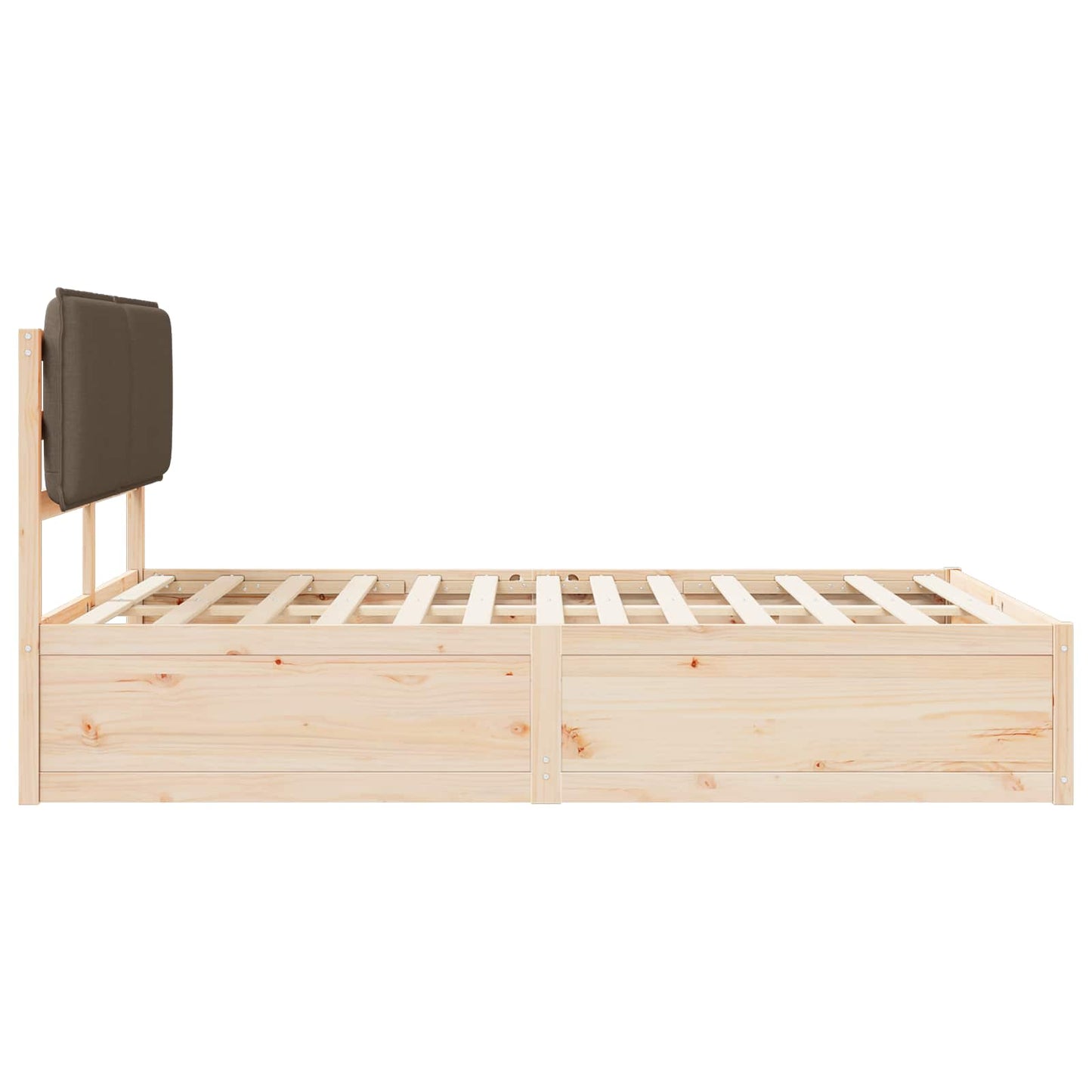 Bettgestell mit gepolstertem Kopfteil Taupe 150 x 200 cm