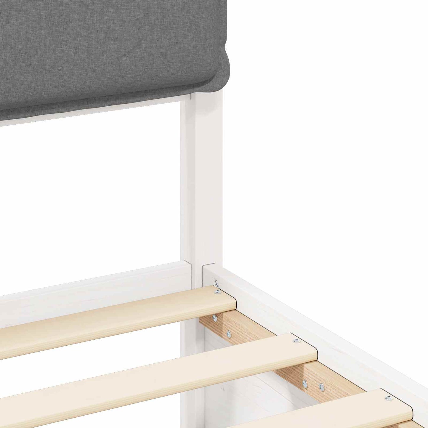 Bettgestell mit gepolstertem Kopfteil Hellgrau 150 x 200 cm