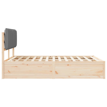 Bettgestell mit gepolstertem Kopfteil Hellgrau 135 x 190 cm