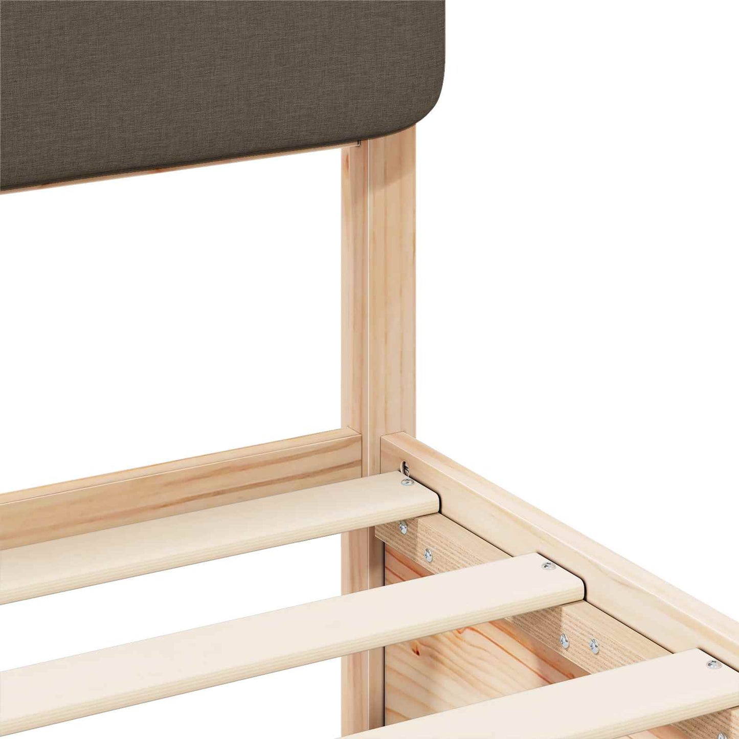 Bettgestell mit gepolstertem Kopfteil Taupe 180 x 200 cm