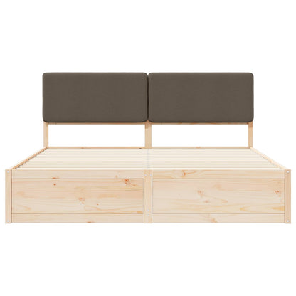 Bettgestell mit gepolstertem Kopfteil Taupe 180 x 200 cm