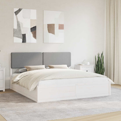vidaXL Cadre de lit avec tête de lit rembourrée Gris clair 180 x 200 cm